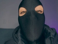 Zentai biker chick with mask teases with perfect pink pussy and dirty talk Joi