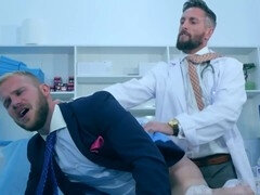 Grosser schwanz, Blasen, Arzt, Schwul, Handjob, Büro