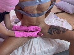 Sadomasochismus, Fesselspiele, Spermaladung, Weibliche domination, Handschuhe, Handjob, Latex, Herrin