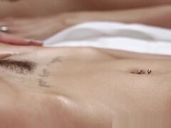 Lesbian Step sisters massaged