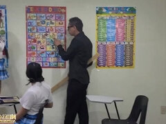 I play school with my girlfriends and the principal arrives and doesn't say anything to me