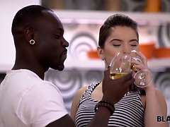 デカチン, 黒人, フェラチオ, 茶髪の, チェコ, チン, 黒人, オッパイの