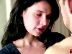 Blasen, Braunhaarige, Paar, Handjob, Zierlich, Taboo