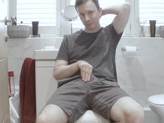 Badkamer, Sperma shot, Homo, Huisgemaakt, Ondergoed, Masturbatie, Naakt, Penis