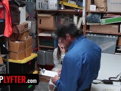 Hayden Hennessy gets punished by Perv Security Officer & takes his load in the backroom