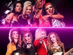 Fetiche, Grupo, Sexo duro, Lesbiana, Lamidas, Tetas naturales, Estriptis, Tetas