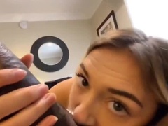 Grosser arsch, Grosser schwanz, Schwarz, Blondine, Kehlenfick, Selbstgemacht, Orgasmus, Pov