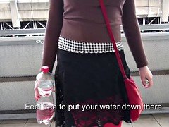 Amateur Eurobabe flashes her big tits and banged