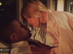 18 ans, Grosse bite, Blonde, Faciale, Époux mari, Léchez, Chatte, Adolescente