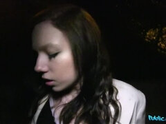 Stranger Convinces Sexy Brunette To Fuck Him For Fame