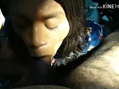 Amateur, Verga grande, Negro, Polla, Ébano, Público, Gritar, Chupando
