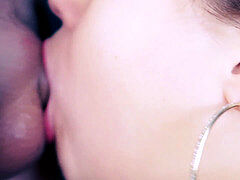 ORAL internal ejaculation CLOSE UP. SHE DRAINED MY yam-sized sack