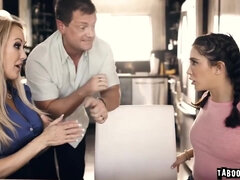 Jane got into threesome with her not so Step mom and Step dad