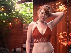 Big tits, Natural tits, Outdoor, Redhead, Softcore, Solo, Teen, Tits