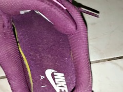 Fucking and cumming in my wifes Nike Air Max 90s using a flashlight, part 2