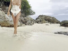 Plage, Classique, Queue, Fétiche, Hd, De plein air, Solo, Tatouage
