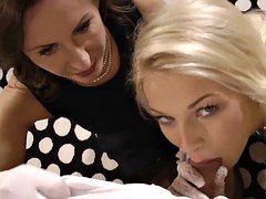 Schwanz, Milf, Strümpfe, Flotter dreier