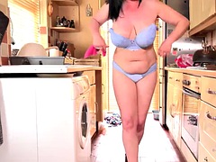 美女, デカパイ, フェラチオ, 茶髪の, 熟年, 母, ティーン, オッパイの