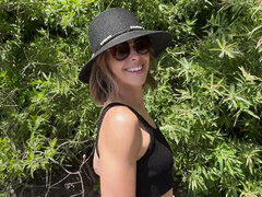 素人, ビーチ, フェラチオ, ダブルアナル, 旦那, スペルマ, ストッキング, 三人