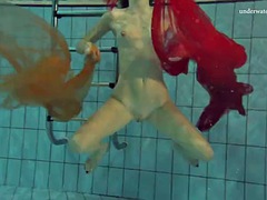 Blonde, Érotique, De plein air, Piscine, Public, Adolescente, Nénés, Sous marin