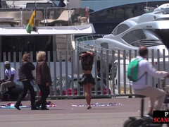 Public naked bitch whipped outdoor by master and domina