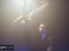 アナル, お尻, 緊縛, フェラチオ, ボンデージ, 茶髪の, オーガズム, ラフ