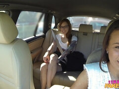 Female Fake Taxi - Nasty Lesbians Lick Twat In Taxi 1