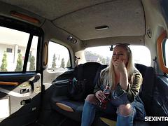 Horny blonde showed tits and more to taxi driver ft. Steve Q Cayla Lyons by Sex in Taxi: Porn