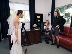 素人, アナル, お尻, フェラチオ, 結婚, 茶髪の, ペニス, ストッキング