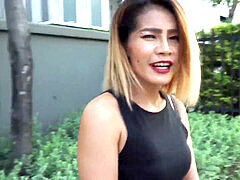 アジア人, デカチン, フェラチオ, 中国人, 顔射, 淫乱熟女, タイ