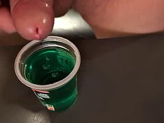 Leie, Spermaladung, Europäisch, Nahrung, Schwul, Handjob, Masturbation, Solo