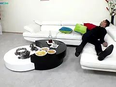 ブロンド, フェラチオ, イマラチオ, ハンガリー人, キス, 磨き, タトゥー, 三人