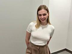 Blond, Stel, Flashing, Hardcore, Gezichtspunt, Openbaar, Russisch, Slet