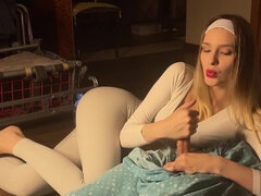 First Anal! Big oiled ass blonde anal POV