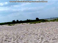 Plage, Blonde, Couple, Nue, Nudiste, De plein air, Public, Réalité