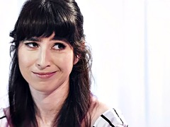 Dark haired lesbo licks hairy pussy of best friend in hot tub shower