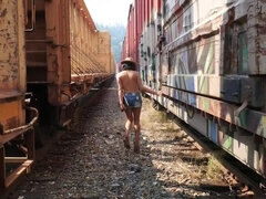 Traveling by Train with Angel Constance, a Lingerie-Clad Voyeur's Delight