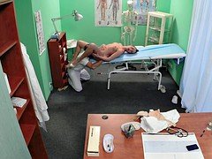 Euro nurse cocksucking her doctor before sex