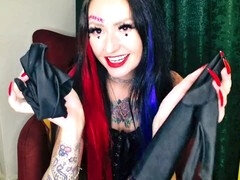 Masterclass in jerking off and cum eating by dominatrix Nika