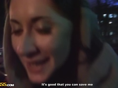 Brunette brune, Attrapée, Faciale, Argent, Public, Plan cul à trois