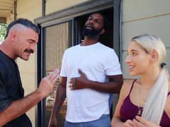 Negro, Rubia, Morena, Engañando, Pareja, Peludo, Marido, Coño