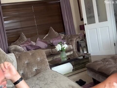 Blonde British Milf Summer Rose Sucks Theos Huge Cock In Front Of Her Husband