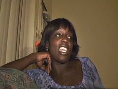 Ebony prostitute bitch ran off with her LIFE to suck my sausage!