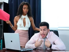 Grosse titten, Schwarz, Hundestellung, Schwarz, Handjob, Lecken, Natürlich, Büro