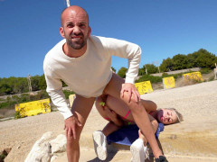 In den arsch, Arsch, Aus dem arsch in den mund, Strand, Blondine, Im freien