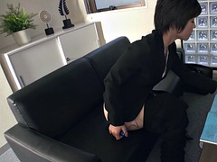 日本人, オナニー, オフィス, 穴開きパンティ, 秘密の, バイブレーター