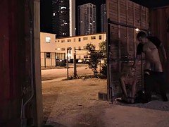 Teen Goldie gets slammed hard outdoor