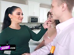 Sexy Milf Slut Shows Her Bestie And Her Horny Boy How Her Stepson Satisfies All Her Needs