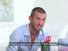 素人, フェラチオ, 顔射, 足, 女, イタリア人, なめる, オマンコ