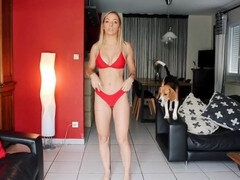 お尻, デカ尻, ビキニ, フランス人